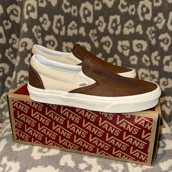 Vans Classic Slip-On Sneakers Desert Twill Brown/Beige New 🆕 & Never Worn 🥰 - Picture 9 of 17